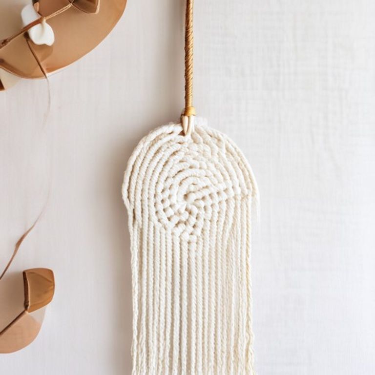 Macrame Decorativo Mini No — Artesanato natural | Aura Decore